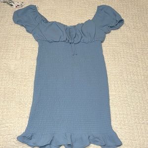 Super cute off the shoulder dress with ruffle detailing